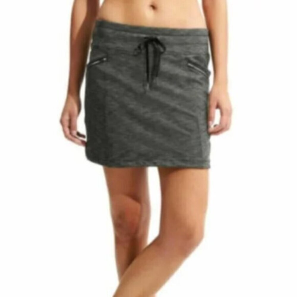 Athleta 'Metro' Skort in Dark Heather Grey with Zip Pockets Size XL